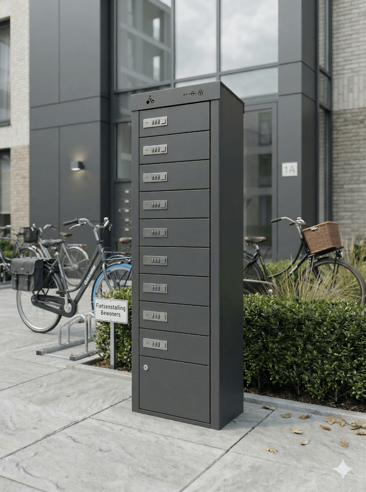 ChargeSafe Urban laadlocker in stedelijke omgeving
